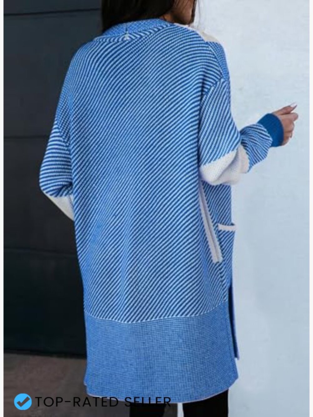 Long Oversized Cardigan Sweater Cozy Knit Open Front Fall Winter Layering - Picture 3 of 7